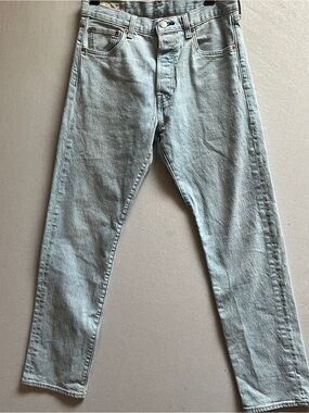 Levis Premium 501 93 Straight Leg Light Wash Denim Jeans Size 30